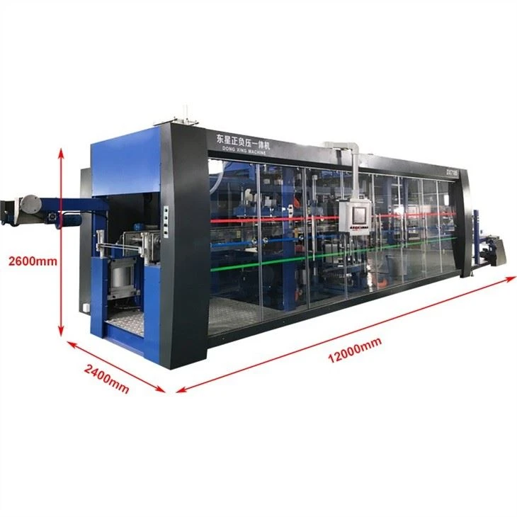 Three Station Automatic Pet Pvc Plastic Electronic Tray Forming Machine